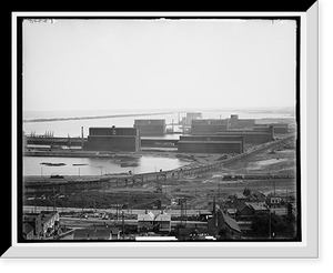 Historic Framed Print, Elevators and harbor, Duluth, Minn. - 2,  17-7/8" x 21-7/8"