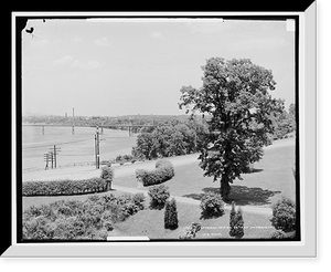 Historic Framed Print, Connecticut River and Springfield, Mass.,  17-7/8" x 21-7/8"