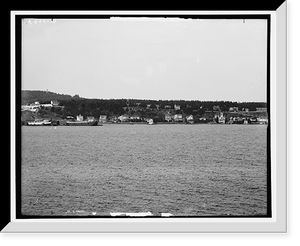 Historic Framed Print, Mackinac Island from Round Island - 6,  17-7/8" x 21-7/8"