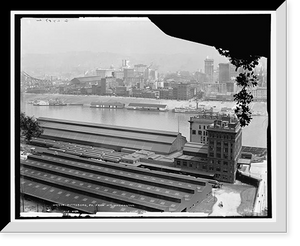 Historic Framed Print, Pittsburgh, Pa. from Mt. Washington - 2,  17-7/8" x 21-7/8"