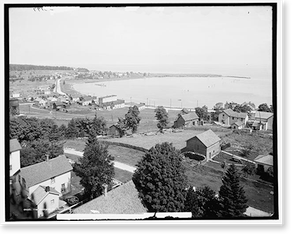 Vintage Nautical Print - St. Ignace, Michigan - The Harbor