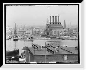 Historic Framed Print, Baltimore from Federal Hill - 4,  17-7/8" x 21-7/8"