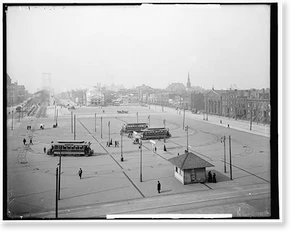 Antique Photo Print - Brooklyn - Williamsburg Bridge Plaza, N.Y (1)