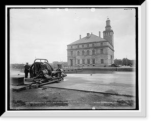 Historic Framed Print, Gate mechanism at Sault Ste. Marie locks,  17-7/8" x 21-7/8"