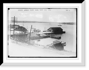 Historic Framed Print, Harbor, wharf where R.E. Peary will land, Sydney,  17-7/8" x 21-7/8"