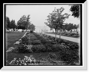 Historic Framed Print, Flower borders at the Frontenac, Round Island, N.Y.,  17-7/8" x 21-7/8"
