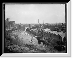Historic Framed Print, Paterson, N.J. from Water Works Park,  17-7/8" x 21-7/8"