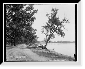 Historic Framed Print, South on the lake road, Orchard Lake, Michigan,  17-7/8" x 21-7/8"