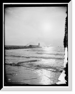 Historic Framed Print, Moonlight on Lake Michigan,  17-7/8" x 21-7/8"