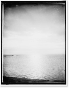 Antique Scenic Print - Moonlight on Little Traverse Bay, Petoskey