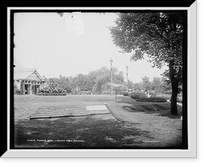 Historic Framed Print, Flower flag, Lincoln Park, Chicago,  17-7/8" x 21-7/8"