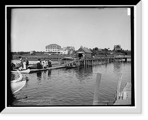 Historic Framed Print, Boat landing, Kennebunk River, Kennebunkport, Maine,  17-7/8" x 21-7/8"