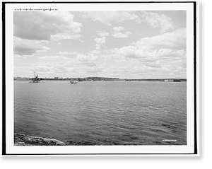 Antique Maritime - Portland, Maine - Town and harbor