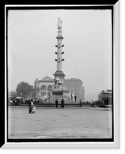 Historic Framed Print, Columbus Monument, New York,  17-7/8" x 21-7/8"
