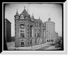 Historic Framed Print, Erie Co[unty] Savings Bank, Buffalo,  17-7/8" x 21-7/8"