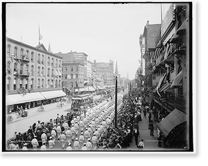 Vintage Street Scene - Buffalo - Labor Day parade, Main St., N.Y