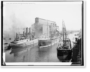 Vintage Americana Print - Buffalo - Great Northern elevator