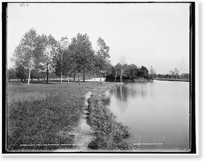 Vintage Landscape - Philadelphia - Along the lake, Fairmount Park