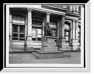 Historic Framed Print, Franklin Statue, Philadelphia, Pa.,  17-7/8" x 21-7/8"