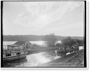 Vintage Americana Print - Sunset on the Potomac, near Washington