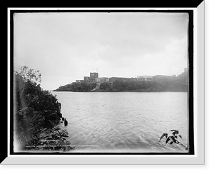 Old fort and entrance to river, Domingo City, San Domingo, W.I, Vintage Poster