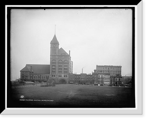 Historic Framed Print, Illinois Central depot, Chicago,  17-7/8" x 21-7/8"