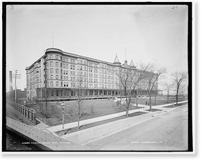 Antique Architecture - Chicago - Beach Hotel - Vintage Home Decor Print
