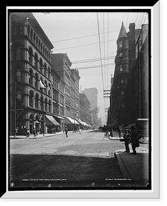 Historic Framed Print, 4th [i.e. Fourth] St., E. from Race, Cincinnati, Ohio,  17-7/8" x 21-7/8"