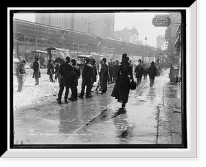 On the streets in a New York blizzard, Antique Print