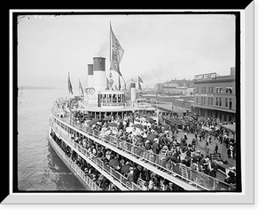 Historic Framed Print, Excursionists on Str. Tashmoo, Detroit,  17-7/8" x 21-7/8"