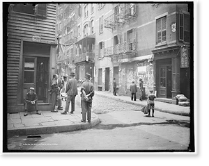 Vintage Americana Print - New York City - In Chinatown, New York