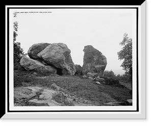 Historic Framed Print, West Rock [Park], Judges' Cave, New Haven, Conn.,  17-7/8" x 21-7/8"