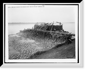 Revetment work on the Missouri River, weaving the mat, Cambridge, Mo, Antique Poster