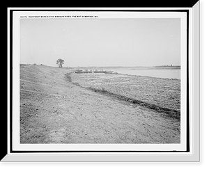 Revetment work on the Missouri River, the mat, Cambridge, Mo. Classic, Vintage Print