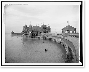 Vintage Landscape - Salt Air Saltair Pavilion, Great Salt Lake, Utah
