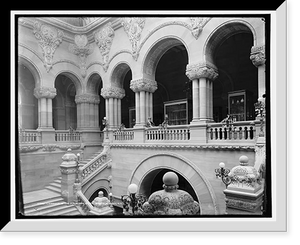 Historic Framed Print, Corridor of the staircase, State Capitol, Albany, N.Y.,  17-7/8" x 21-7/8"