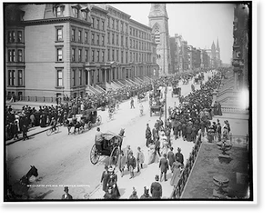 Vintage Street Scene - Easter - Fifth Avenue on morning