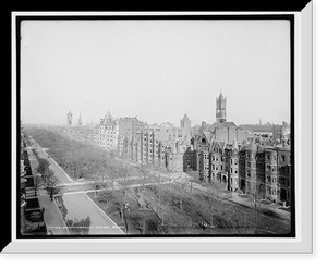 Historic Framed Print, Commonwealth Avenue, Boston,  17-7/8" x 21-7/8"