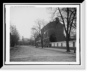 Historic Framed Print, Christ Church and Fairfax House, Alexandria, Va.,  17-7/8" x 21-7/8"