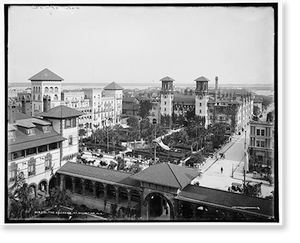 Vintage Americana Print - St. Augustine, Florida - The Alcazar