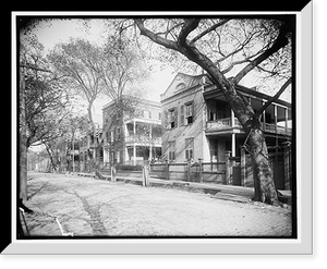 Historic Framed Print, Residence on Hasell Street, Charleston, S.C.,  17-7/8" x 21-7/8"