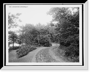 Historic Framed Print, Lake shore road, Lake Mohonk, N.Y.,  17-7/8" x 21-7/8"