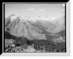 Historic Framed Print, Hermit Range and Roger's Pass from Mt. Abbot, Selkirk Mountains, B.C.,  17-7/8" x 21-7/8"