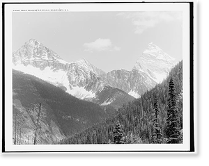 Black & White Photo - Eagle Peak and Sir Donald, Selkirk Mts., B.C