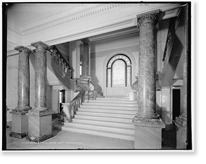 Antique Architecture - Detroit - South stairway, Wayne County Building