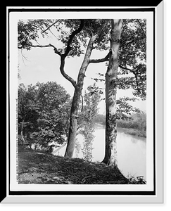 Historic Framed Print, Wabash River from Tecumseh's Trail, Tippecanoe battleground, Ind.,  17-7/8" x 21-7/8"