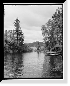 Historic Framed Print, The Antlers from St. Hubert's Isle, Raquette Lake, Adirondack Mountains,  17-7/8" x 21-7/8"