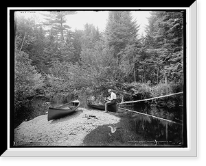 Historic Framed Print, Fishing in the Adirondacks,  17-7/8" x 21-7/8"