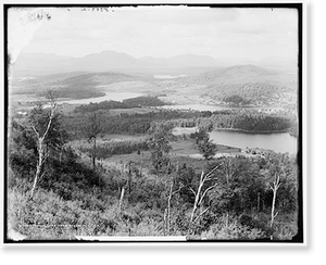 Antique Scenic Print - Saranac Lake from Baker Mt., N.Y