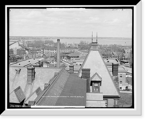 Historic Framed Print, Fort Monroe and entrance to Hampton Roads, Va. - 4,  17-7/8" x 21-7/8"